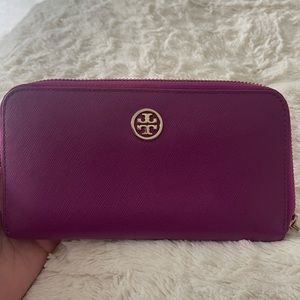 Tory Burch purple/gold wallet